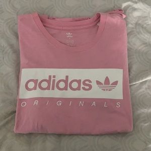 pink men’s adidas shirt (size small)